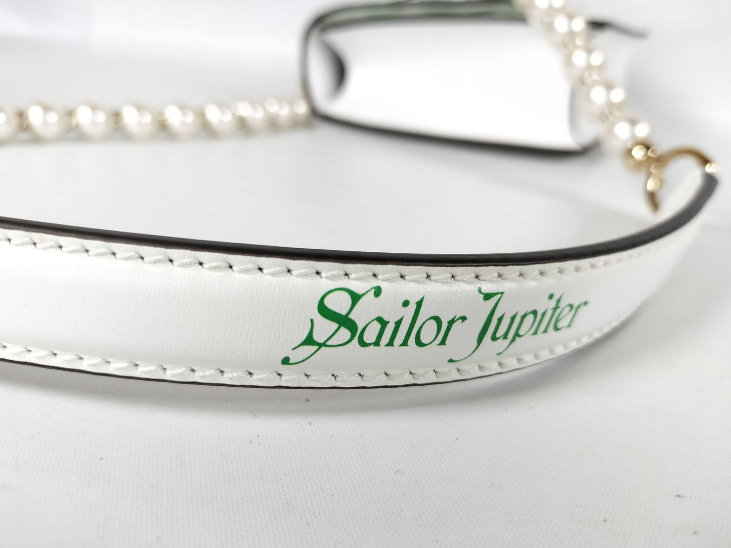 JIMMY CHOO Jimmy Choo x Sailor Moon Leather Shoulder Bag with Original Comic Scene Print, Swarovski Crystals, and Pearl Strap. Sold Out. Prene Shoulder Bag.