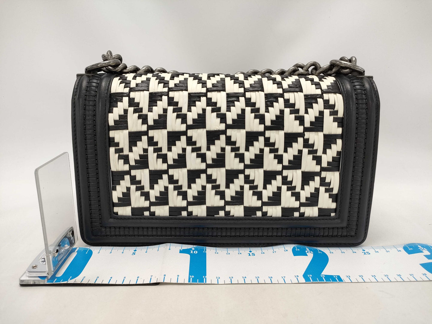 CHANEL Black and White Braided Leboy Shoulder Bag