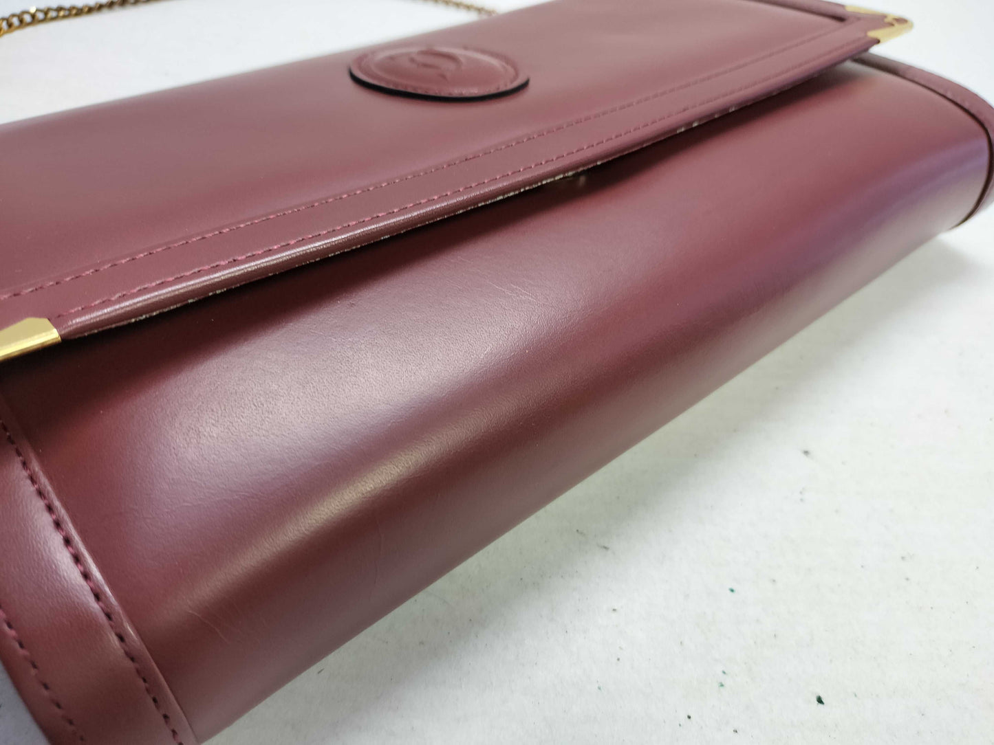 Cartier Must Line Leather Shoulder Bag Bordeaux