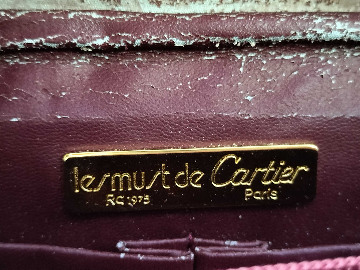 Cartier Must Line Leather Shoulder Bag Bordeaux