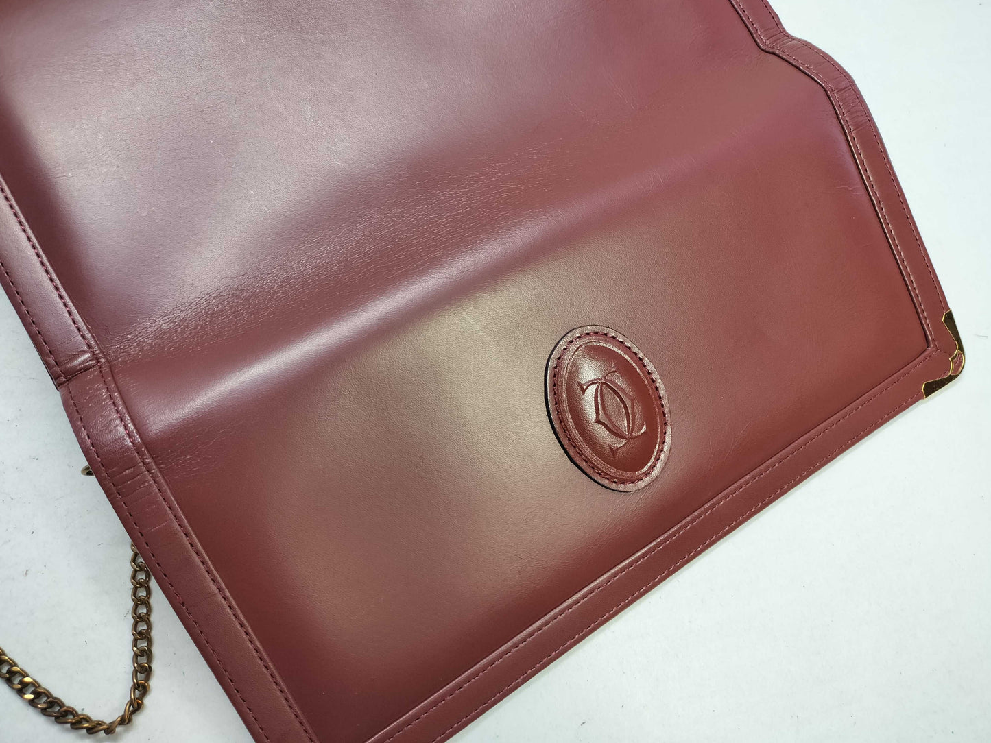 Cartier Must Line Leather Shoulder Bag Bordeaux