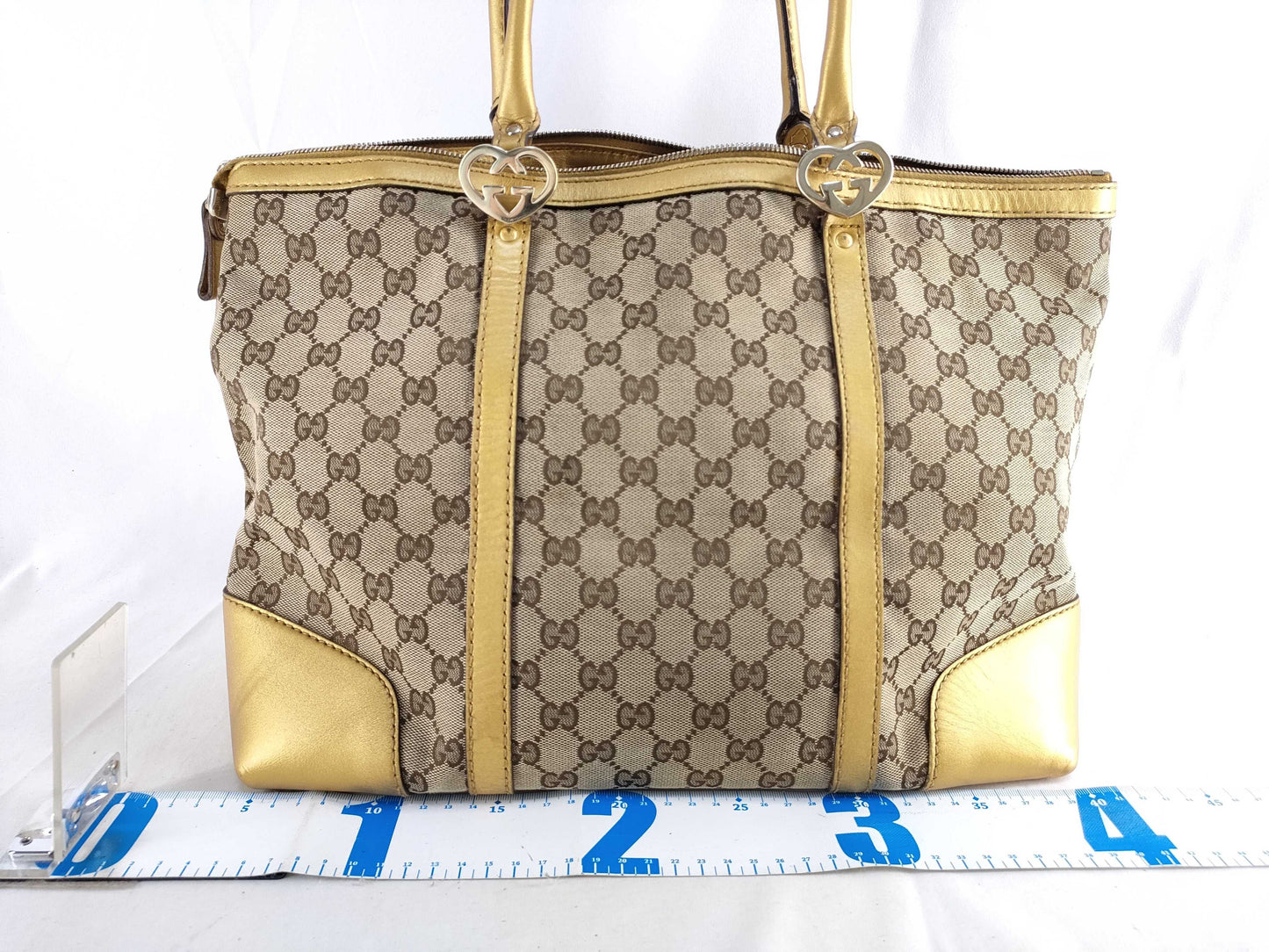 GUCCI Heart GG Canvas Tote Bag