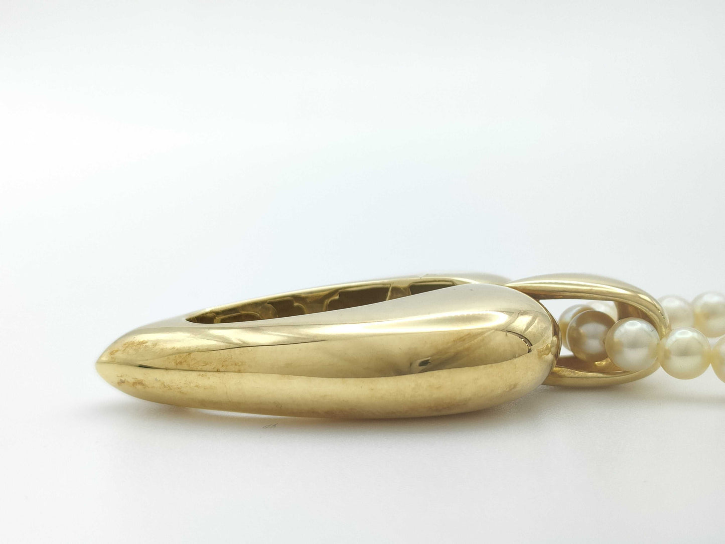 PIAGET Heart Pearl Necklace, 750/18K/14K Gold, 30.5g, Diameter: Approx. 4.1mm-4.3mm