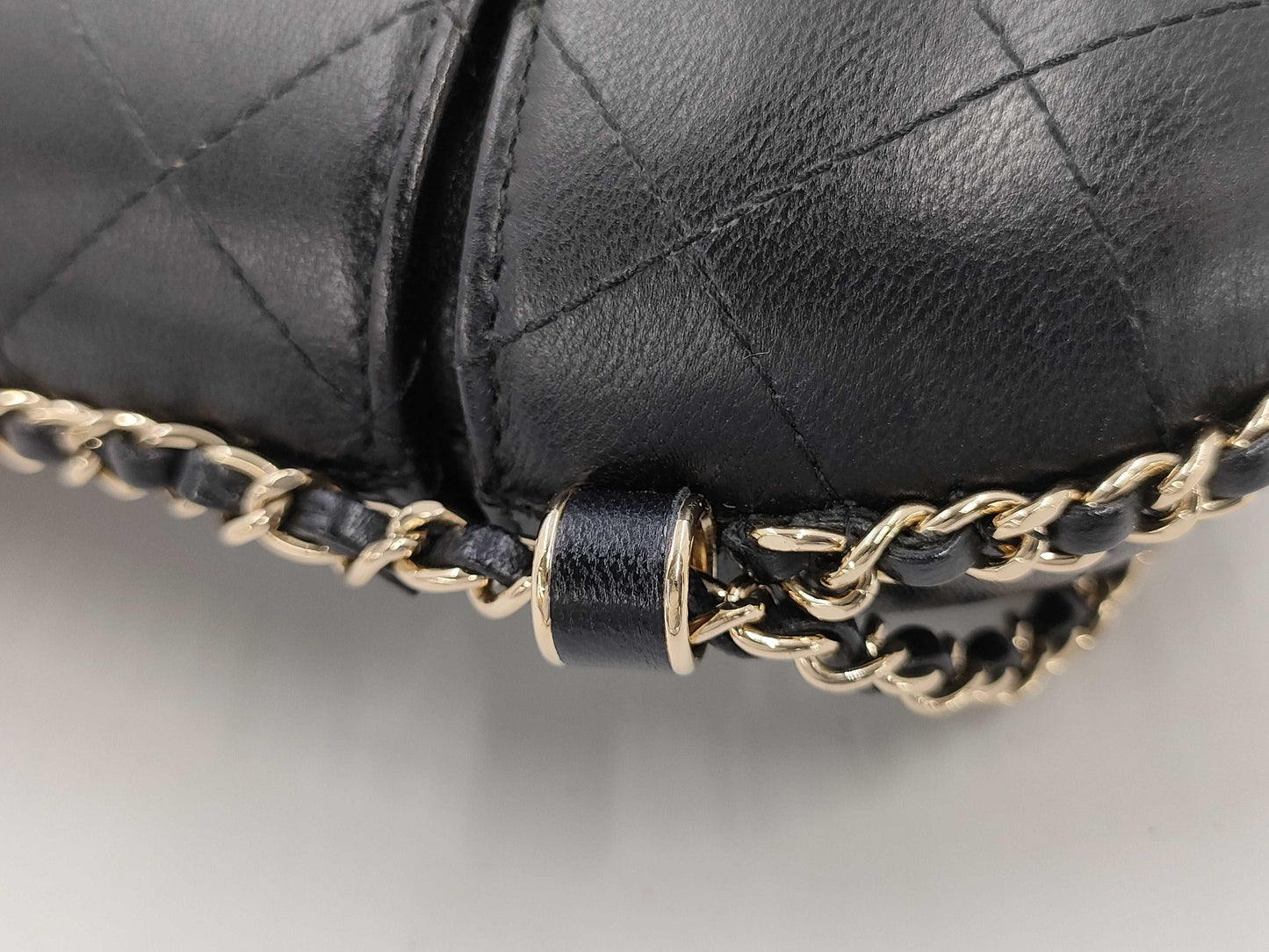 CHANEL Black Calfskin Matelasse Phone Case with Gold Hardware, No. 26 Shoulder Bag