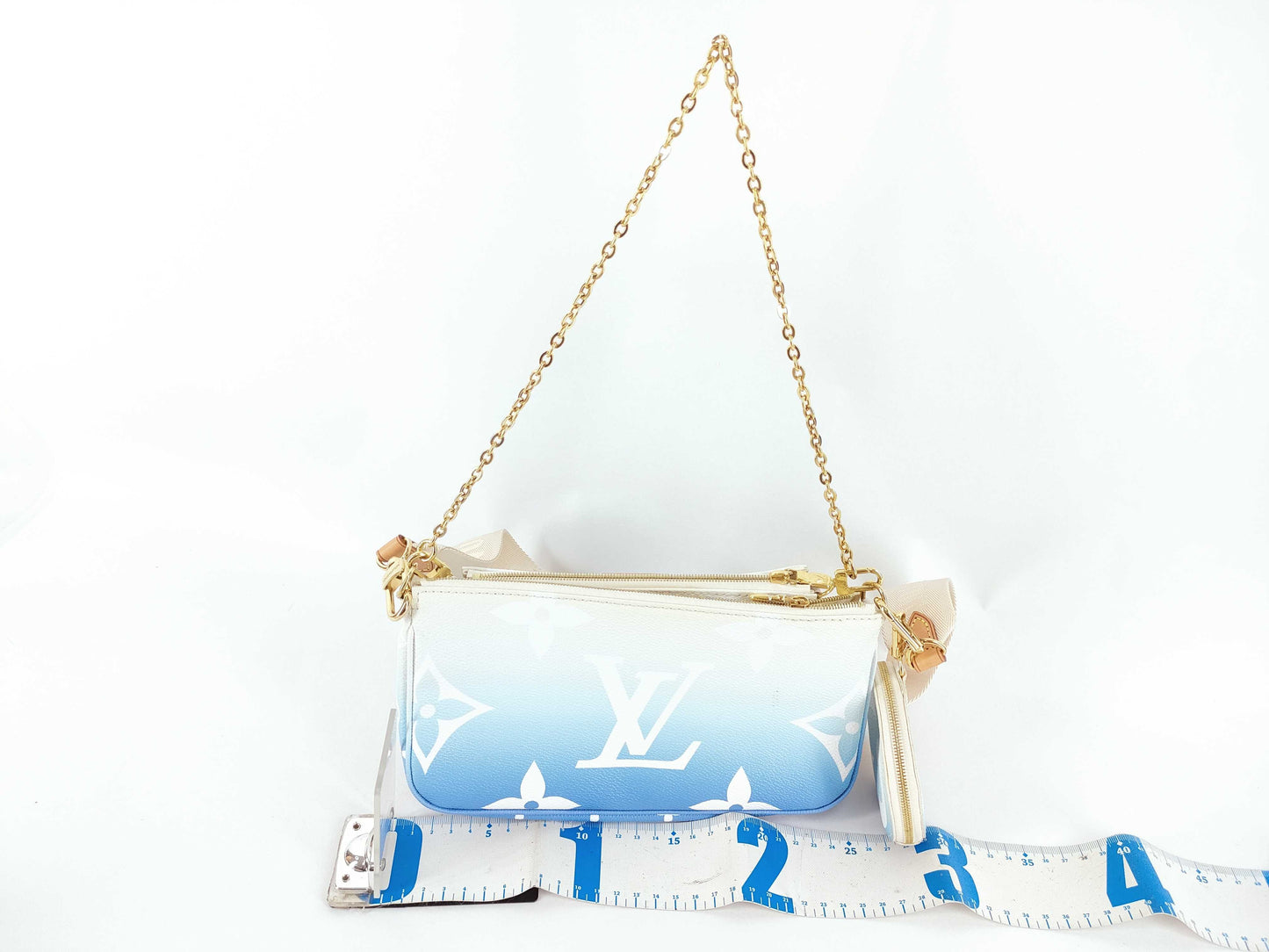 LOUIS VUITTON M57633 Monogram Multi Pochette Accessoires Blue/White M57633 RFID Verified Shoulder Bag