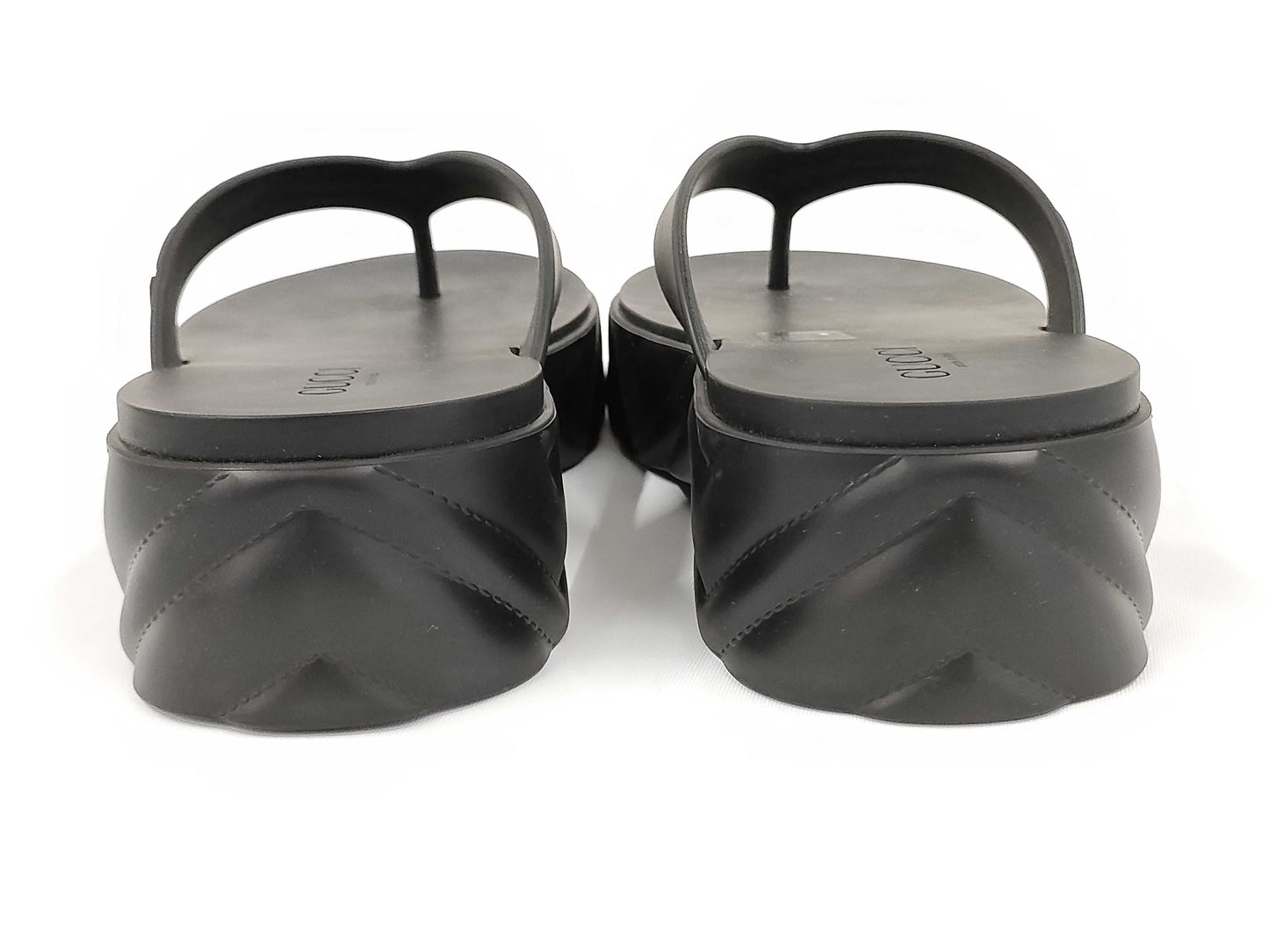 GUCCI Gucci Thong Sandals, Rubber, Black, 746334, Size 37