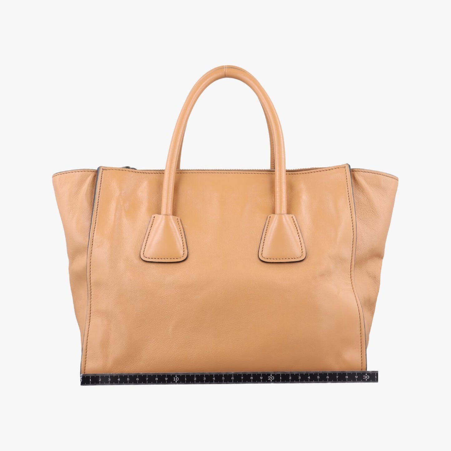 PRADA Twin Pocket Double Zip Tote Camel Leather Shoulder Bag BN2619239 G