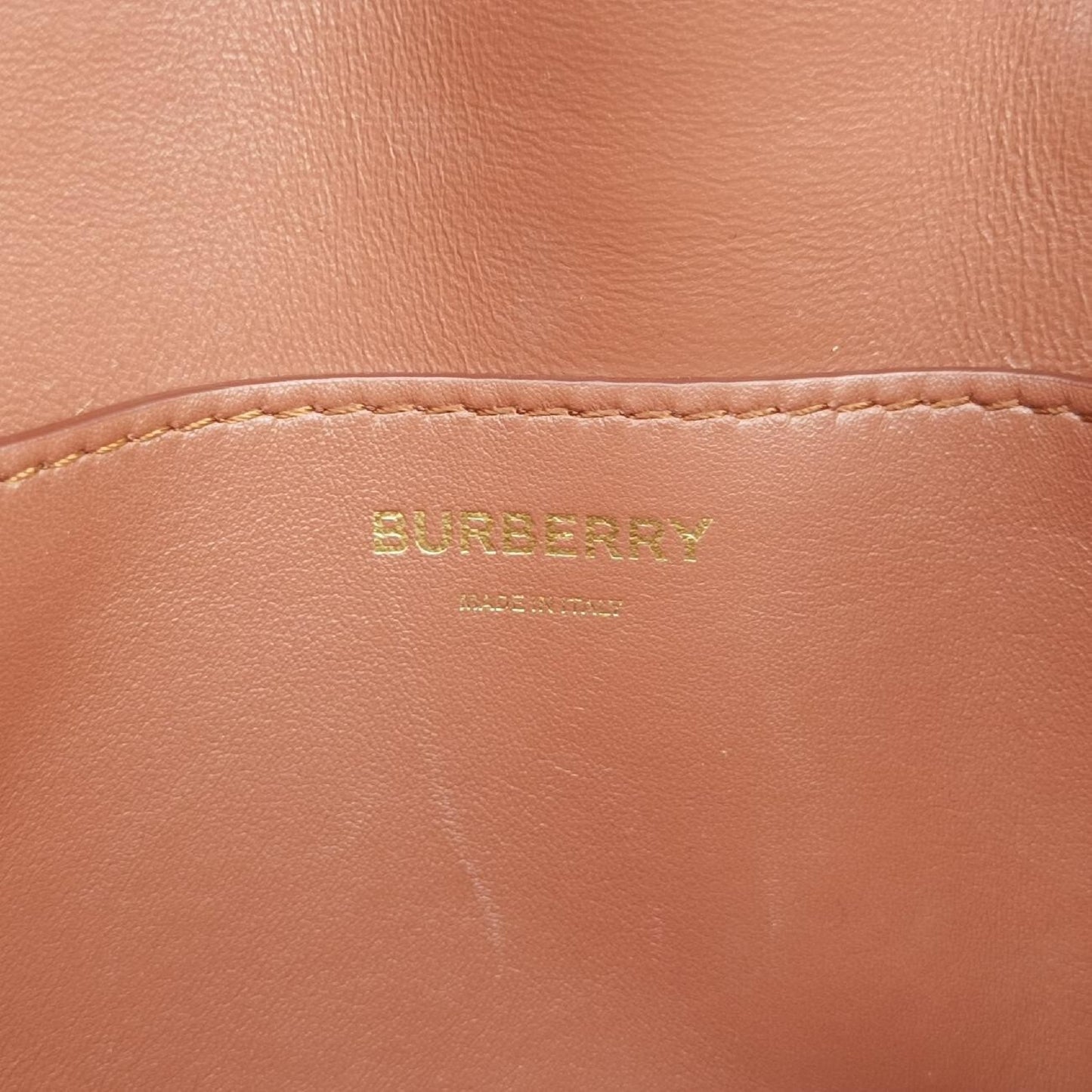 BURBERRY TB Logo Brown Leather ITALBSR239CAL Shoulder Bag