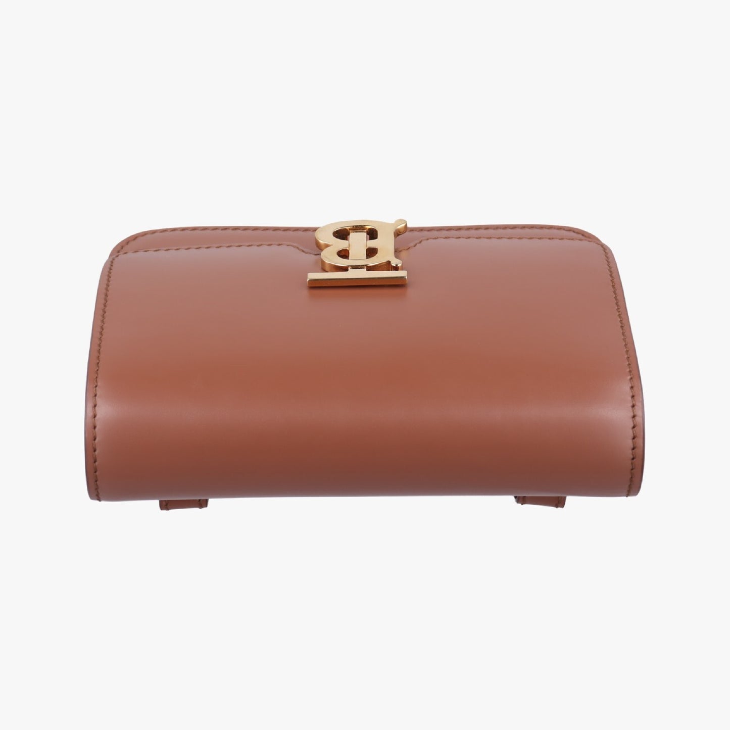BURBERRY TB Logo Brown Leather ITALBSR239CAL Shoulder Bag