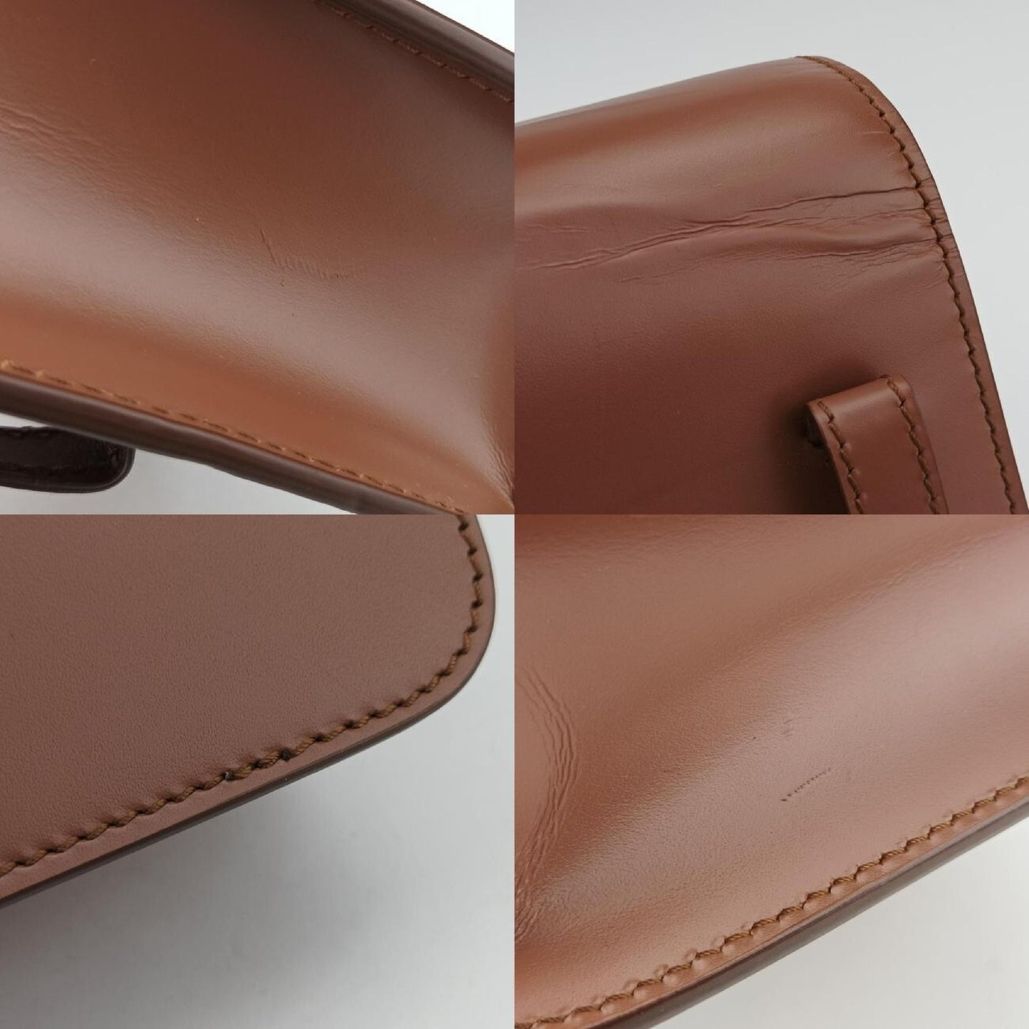 BURBERRY TB Logo Brown Leather ITALBSR239CAL Shoulder Bag