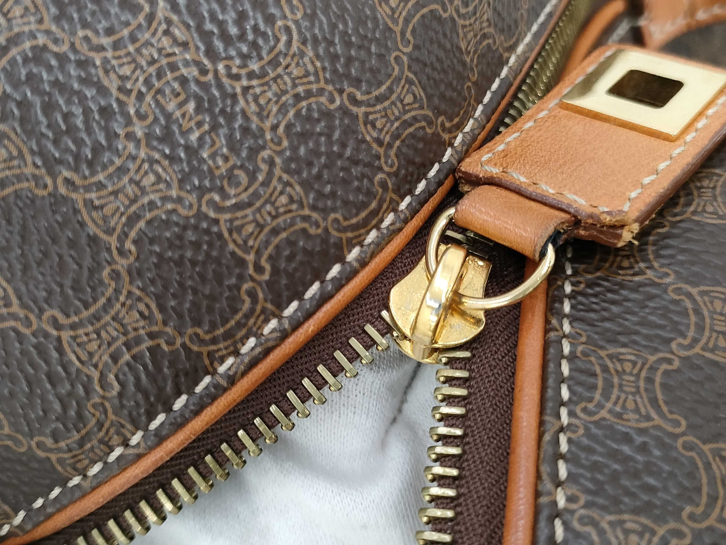 CELINE Macadam PVC Triomphe Boston Bag