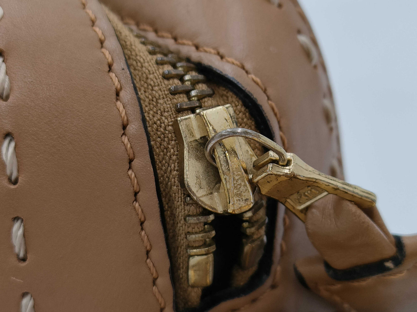 CELINE Stitched Leather Camera Shoulder Bag