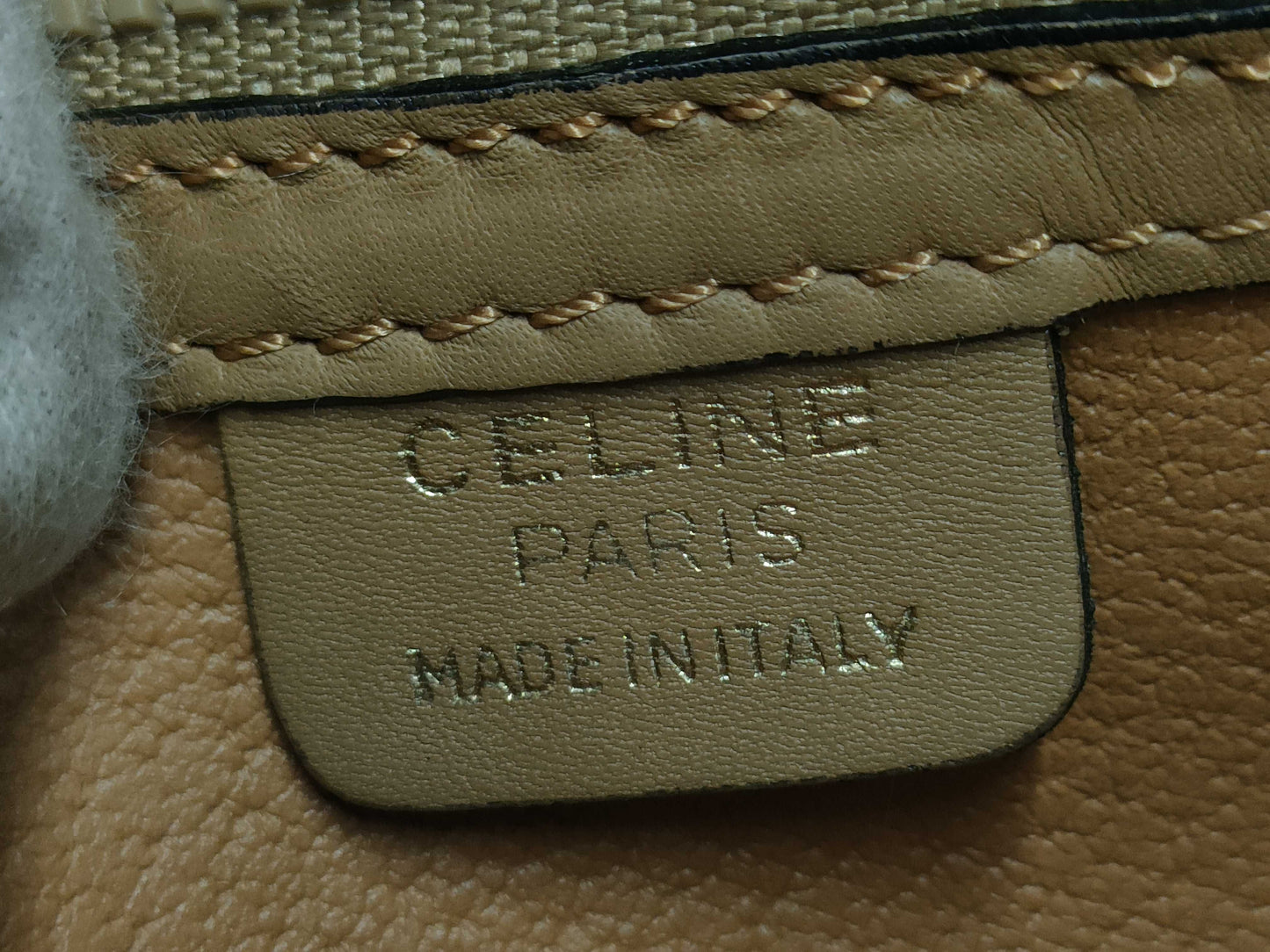 CELINE Stitched Leather Camera Shoulder Bag