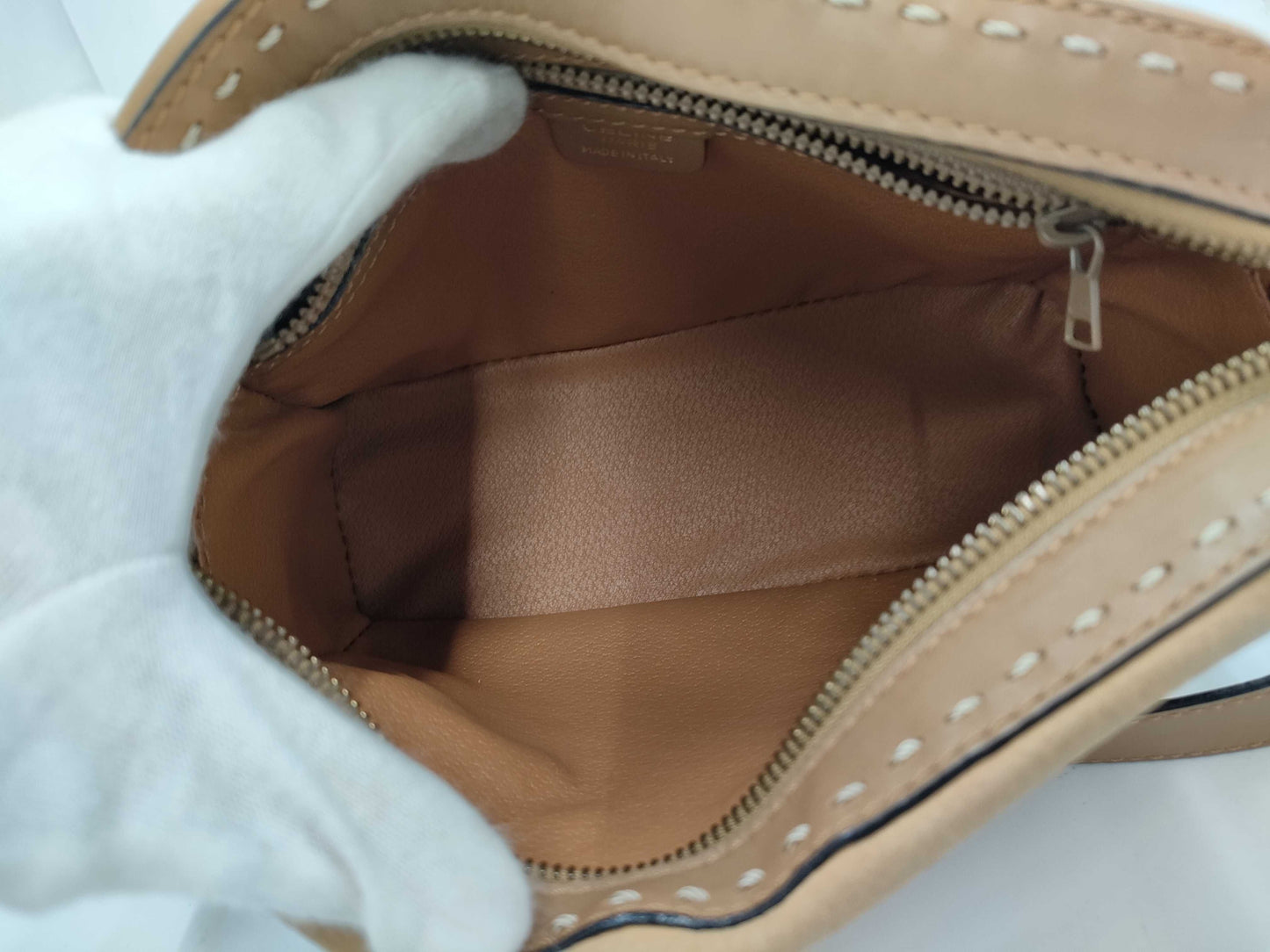 CELINE Stitched Leather Camera Shoulder Bag