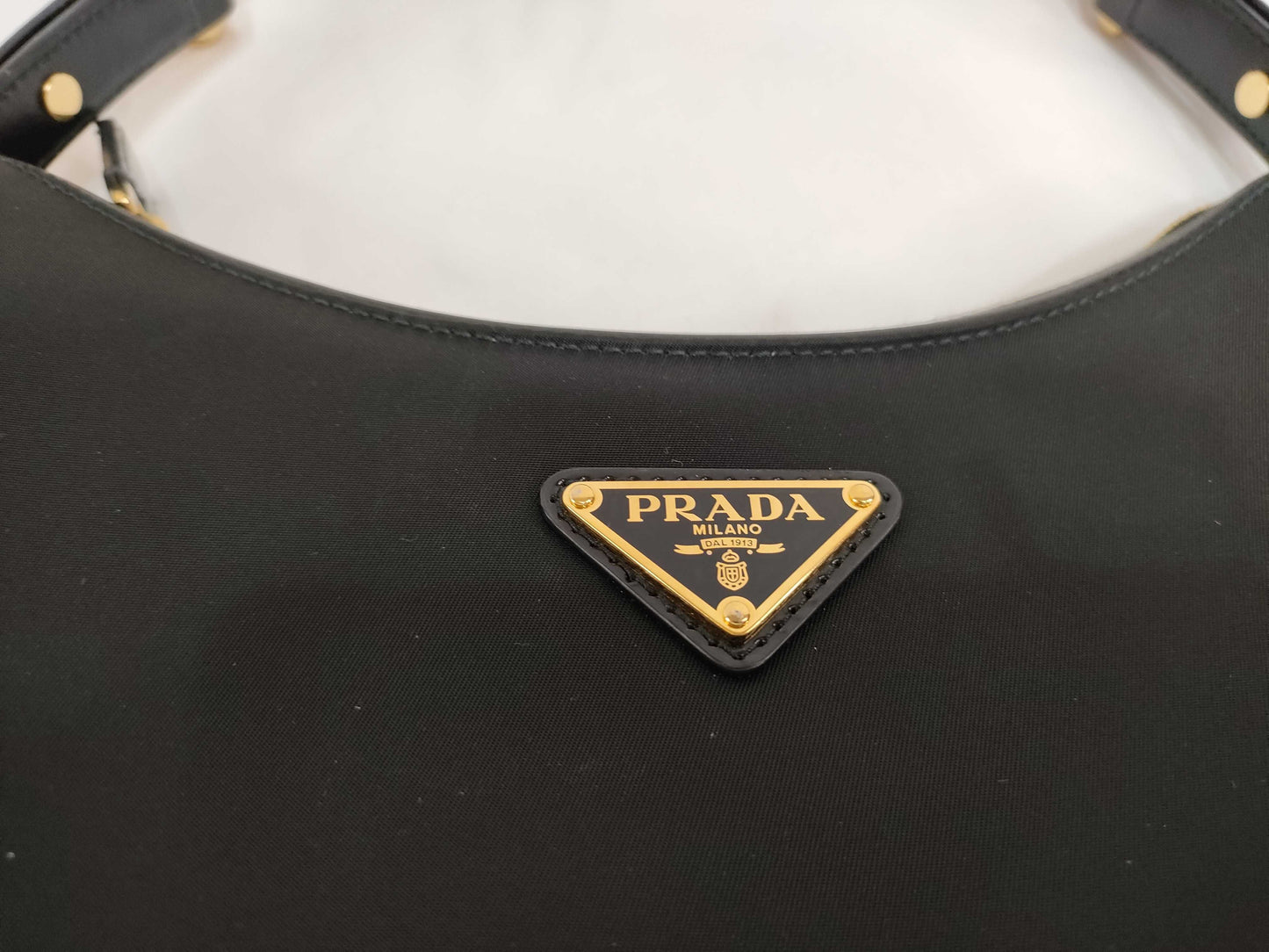 PRADA Tessuto x Leather 2-Way Shoulder Bag with Strap
