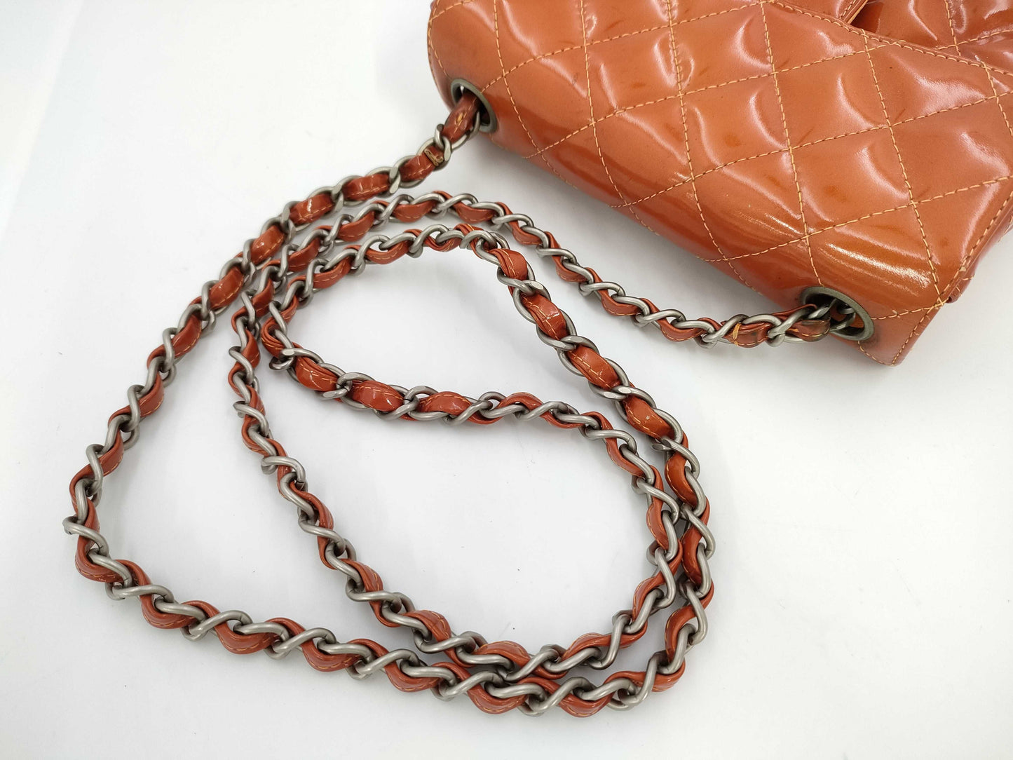 CHANEL Mini Matelasse Enamel Chain Shoulder Bag with Seal