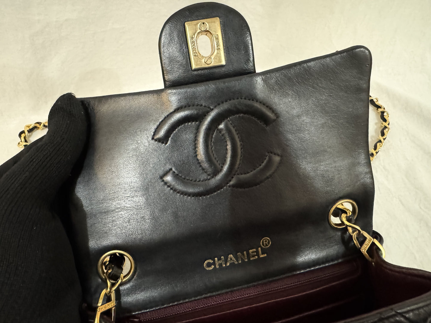CHANEL Lambskin Mini Matelasse 17 Shoulder Bag with GD Hardware and 107cm Chain
