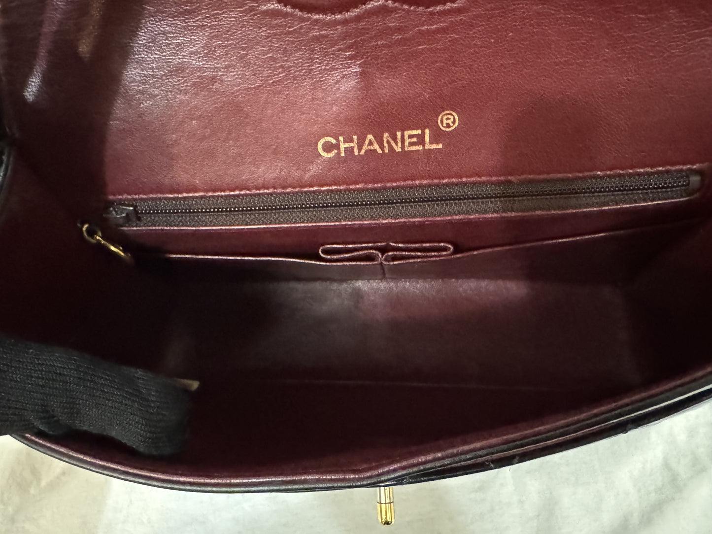 CHANEL Lambskin Matelasse 25 Double Flap Double Chain Gold Hardware 98cm Long Shoulder Bag