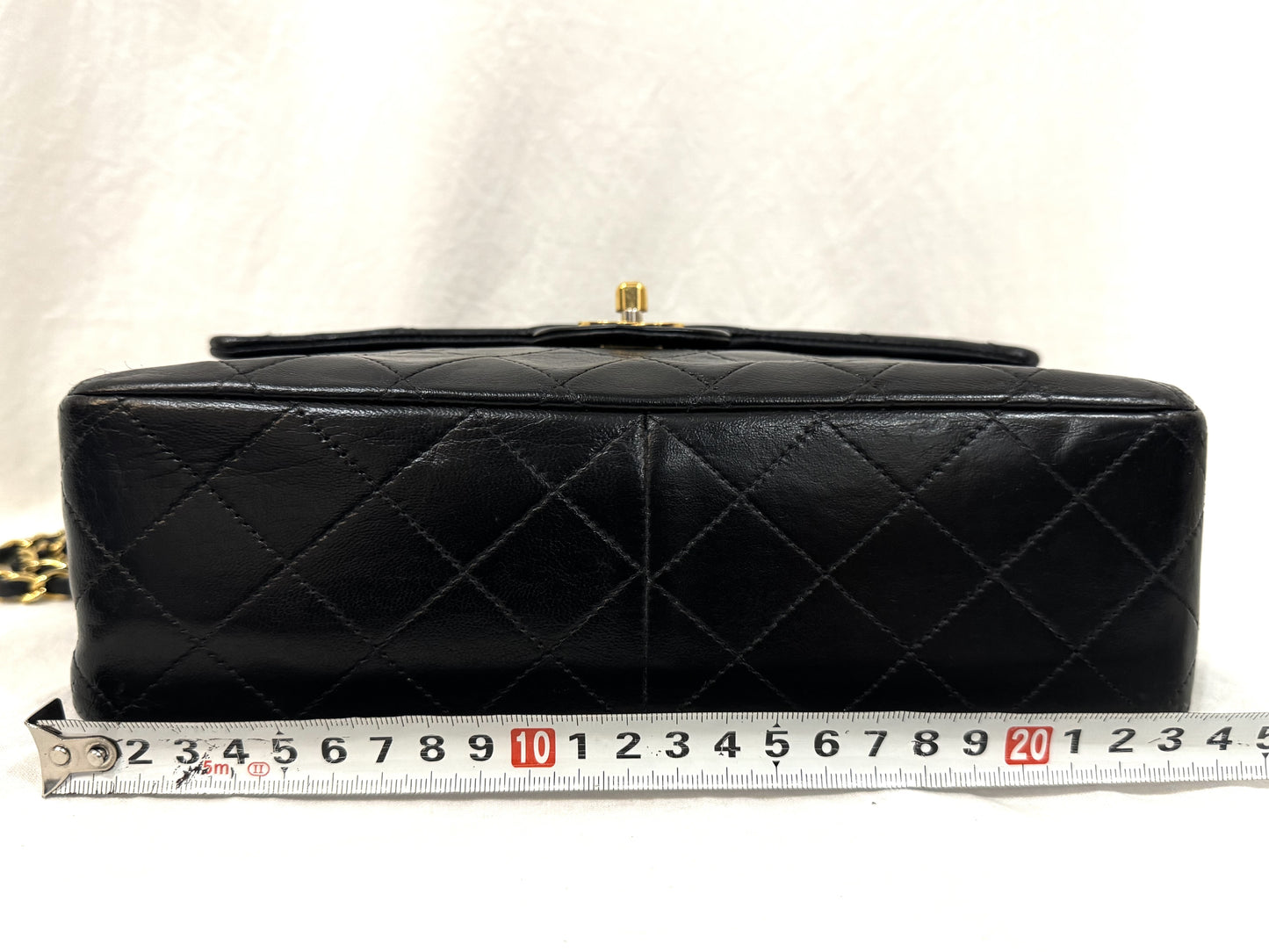 CHANEL Lambskin Matelasse 25 Double Flap Double Chain Gold Hardware 98cm Long Shoulder Bag