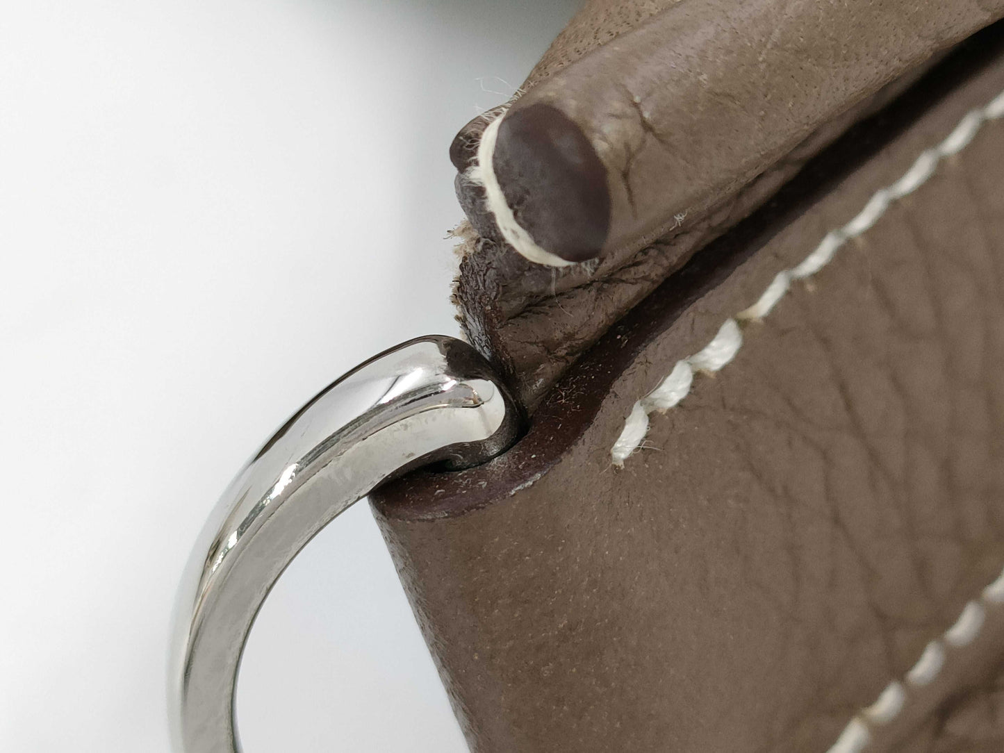 HERMES Evelyn 3PM Taurillon Clemence Etoupe Stainless Steel Y Stamp Shoulder Bag