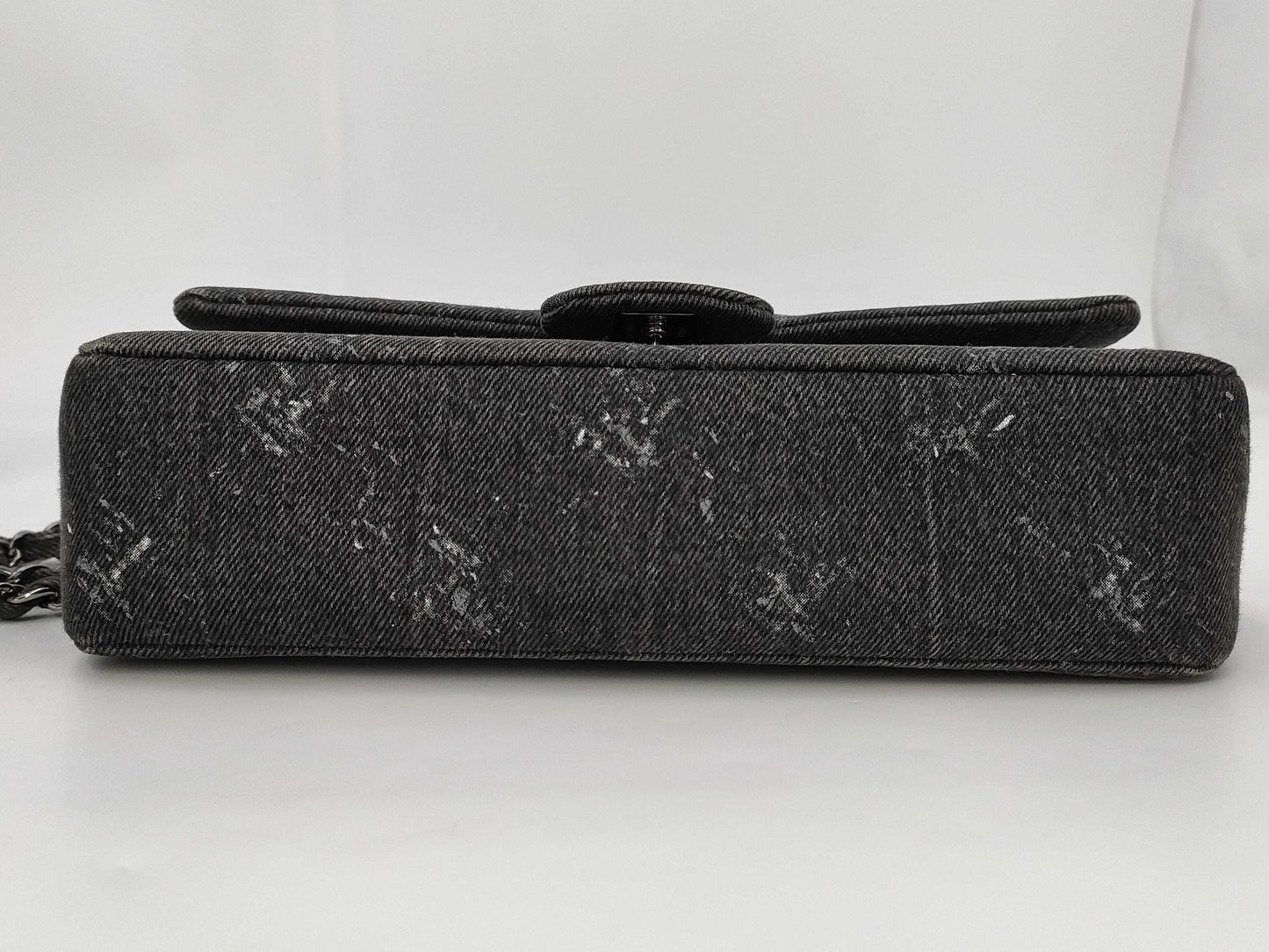 CHANEL Double Flap Denim Gray SS Shoulder Bag