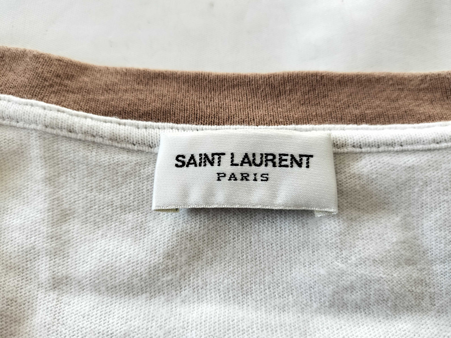 SAINT LAURENT PARIS YSL logo T-shirt with current tag