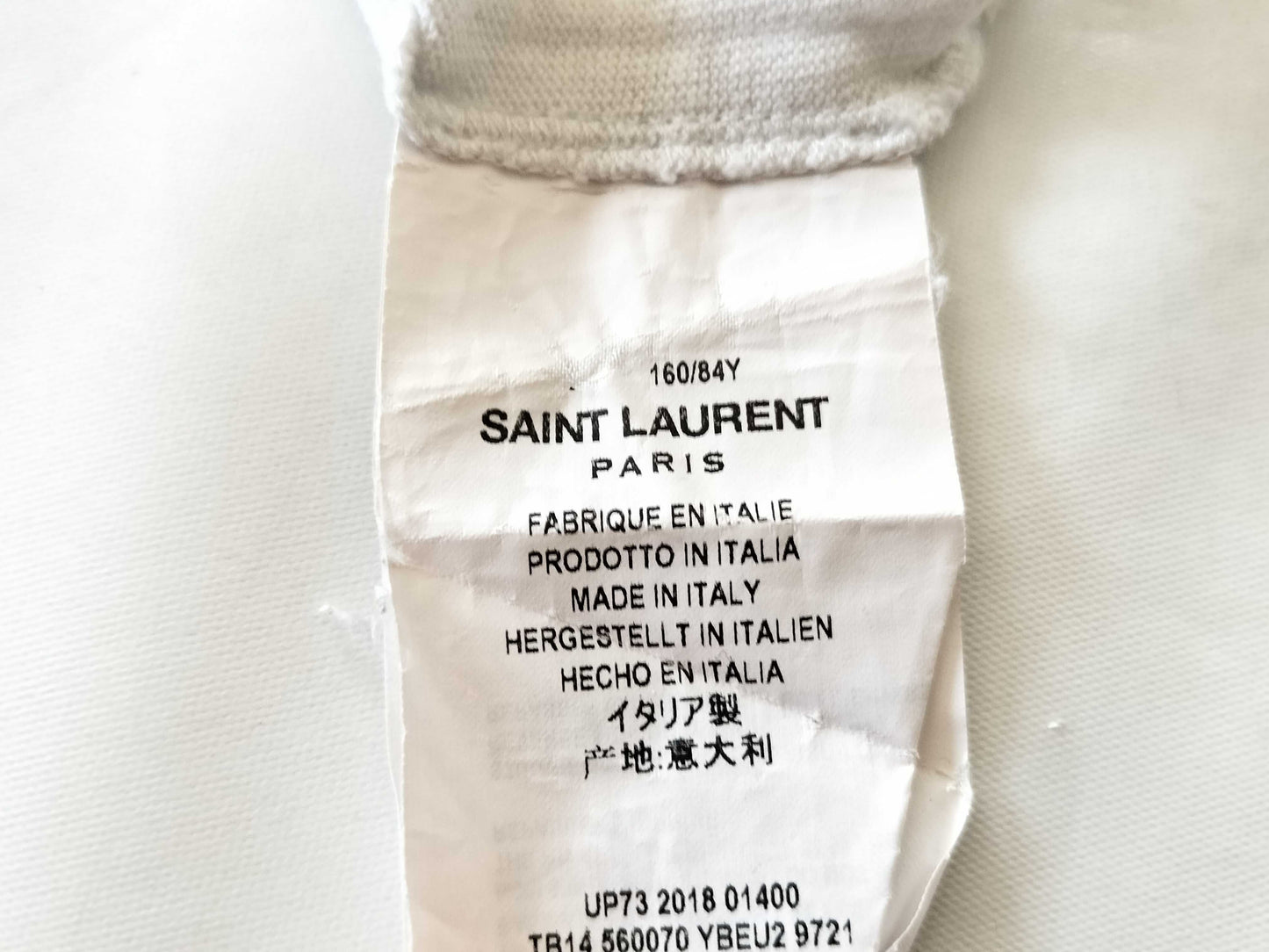 SAINT LAURENT PARIS YSL logo T-shirt with current tag