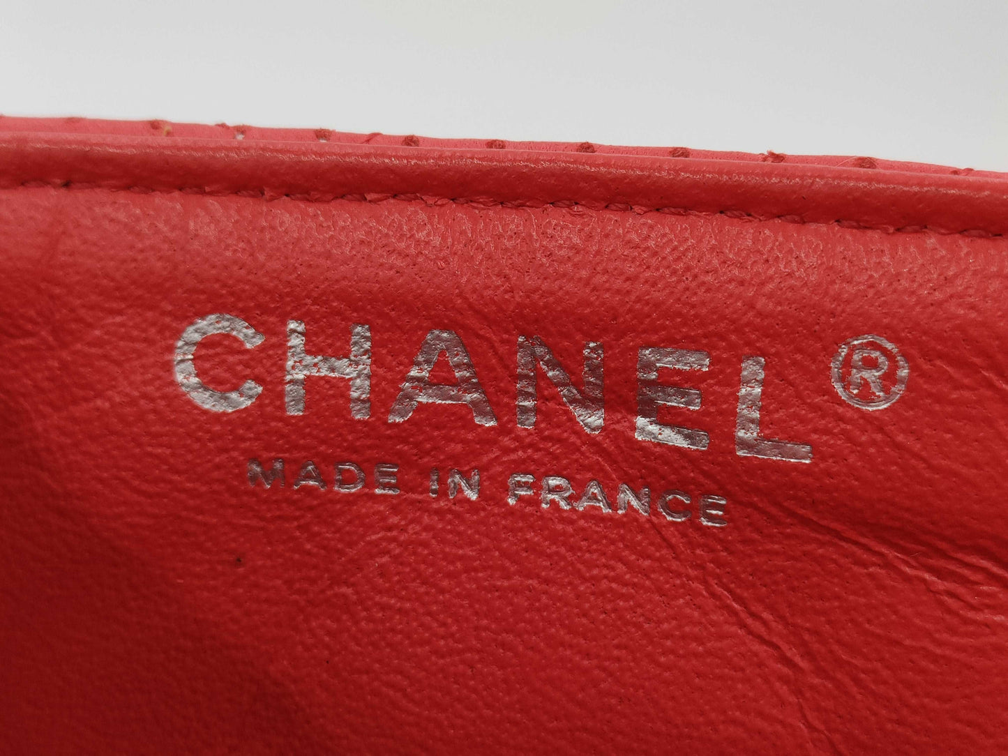 CHANEL Punched Chain Shoulder Bag, Red, 11253789