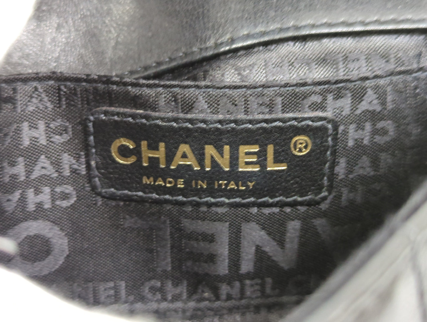 CHANEL Lambskin Chocolate Bar with Camellia Charm Chain Shoulder Bag