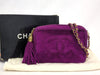 CHANEL Velour Deca Coco Fringe Chain Shoulder Bag Purple
