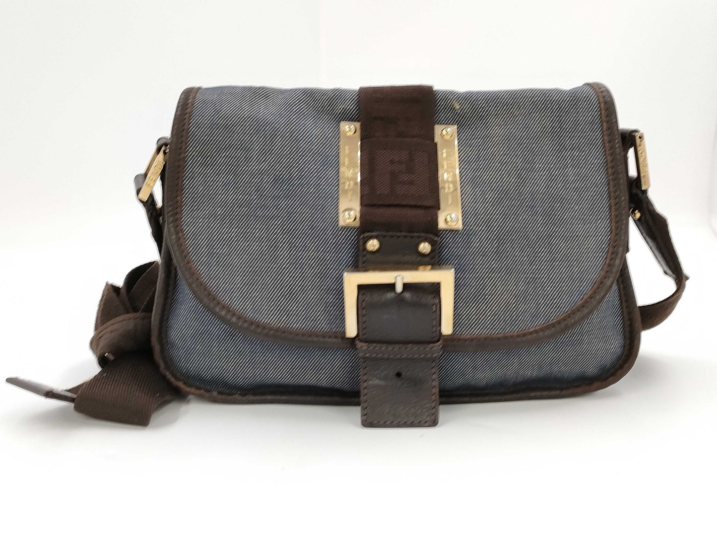 FENDI denim shoulder bag