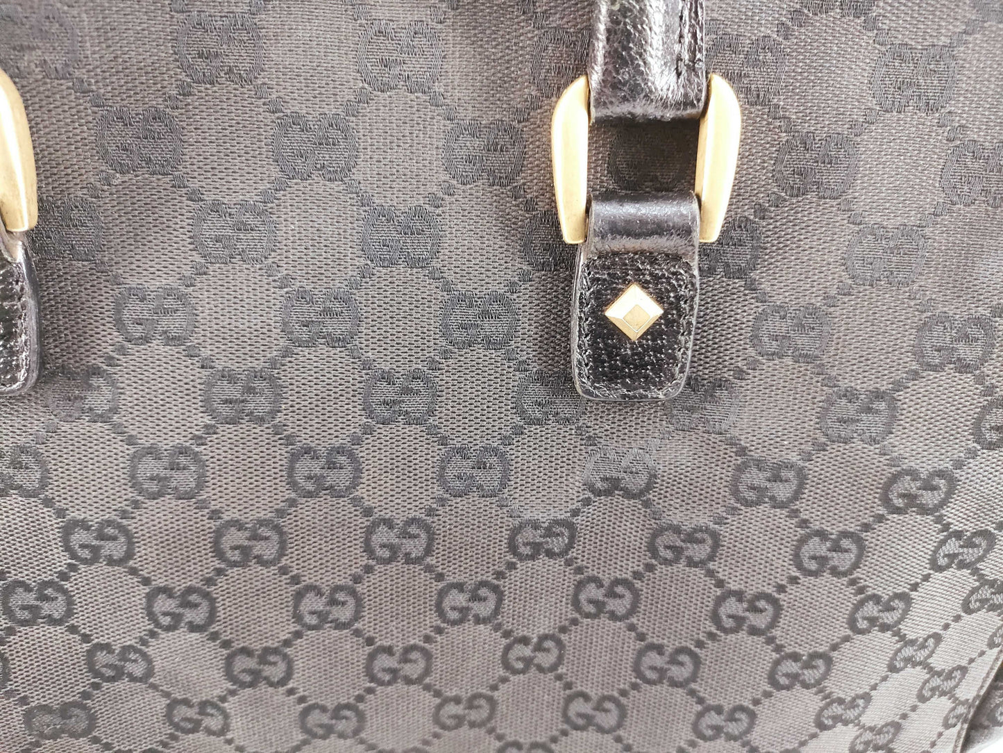GUCCI GG Canvas Studded Tote Bag, Black, 120897