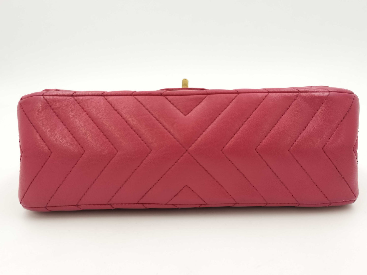 CHANEL Lamb V-Stitch Double Flap 25 Shoulder Bag