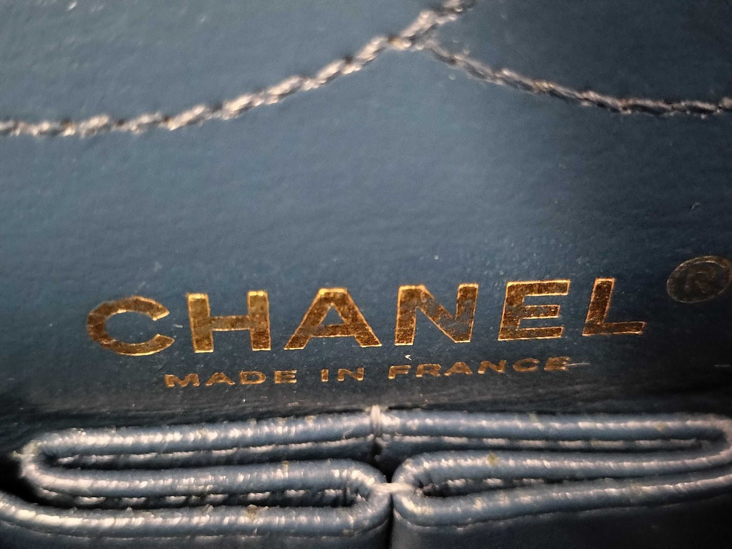 CHANEL Lamb V-Stitch Double Flap 25 Shoulder Bag