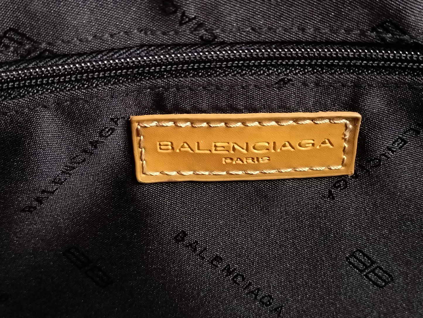 BALENCIAGA BB logo canvas and leather tote bag