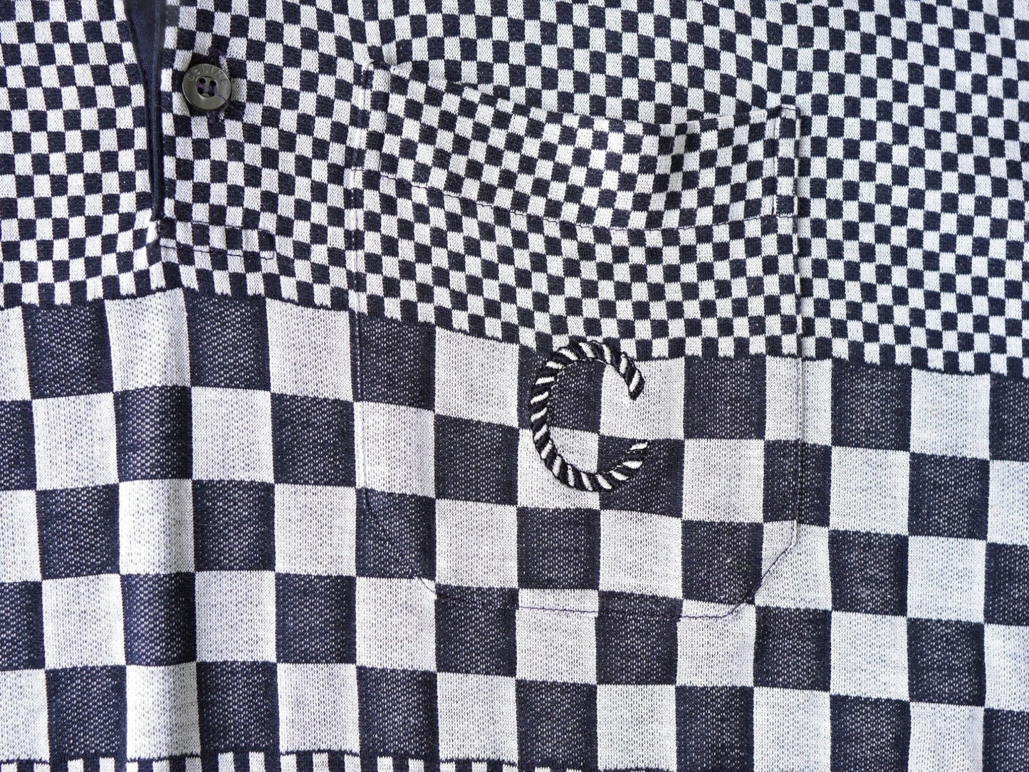 CELINE Short Sleeve Polo Shirt with C Logo, Made in Italy, Size M, Tops