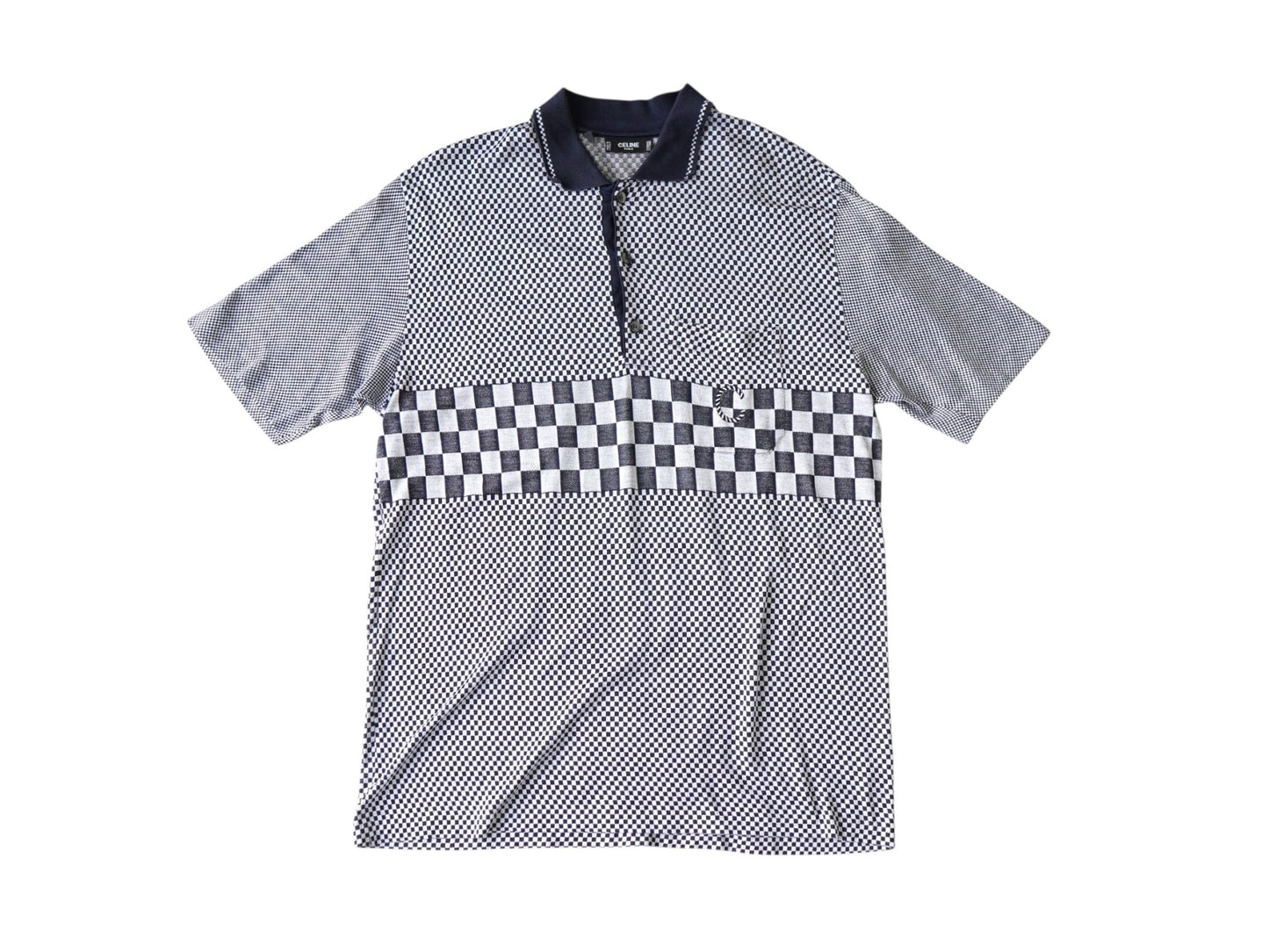 CELINE Short Sleeve Polo Shirt with C Logo, Made in Italy, Size M, Tops