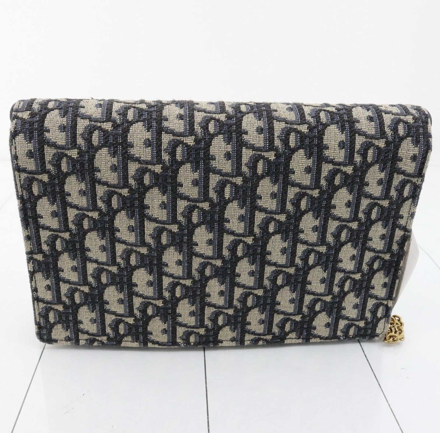 Dior Saddle Oblique Navy Chain Shoulder Bag
