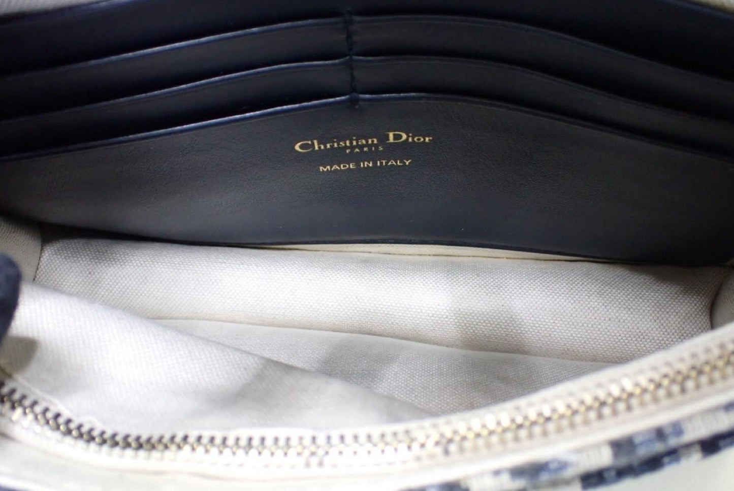 Dior Saddle Oblique Navy Chain Shoulder Bag