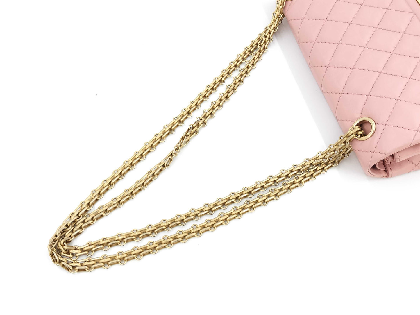 CHANEL CHANEL BAG 2.55 CALFSKIN SOFT PINK NO.25 WITH CARD A37586 GHW CHAIN SHOULDER 25533030 Shoulder Bag