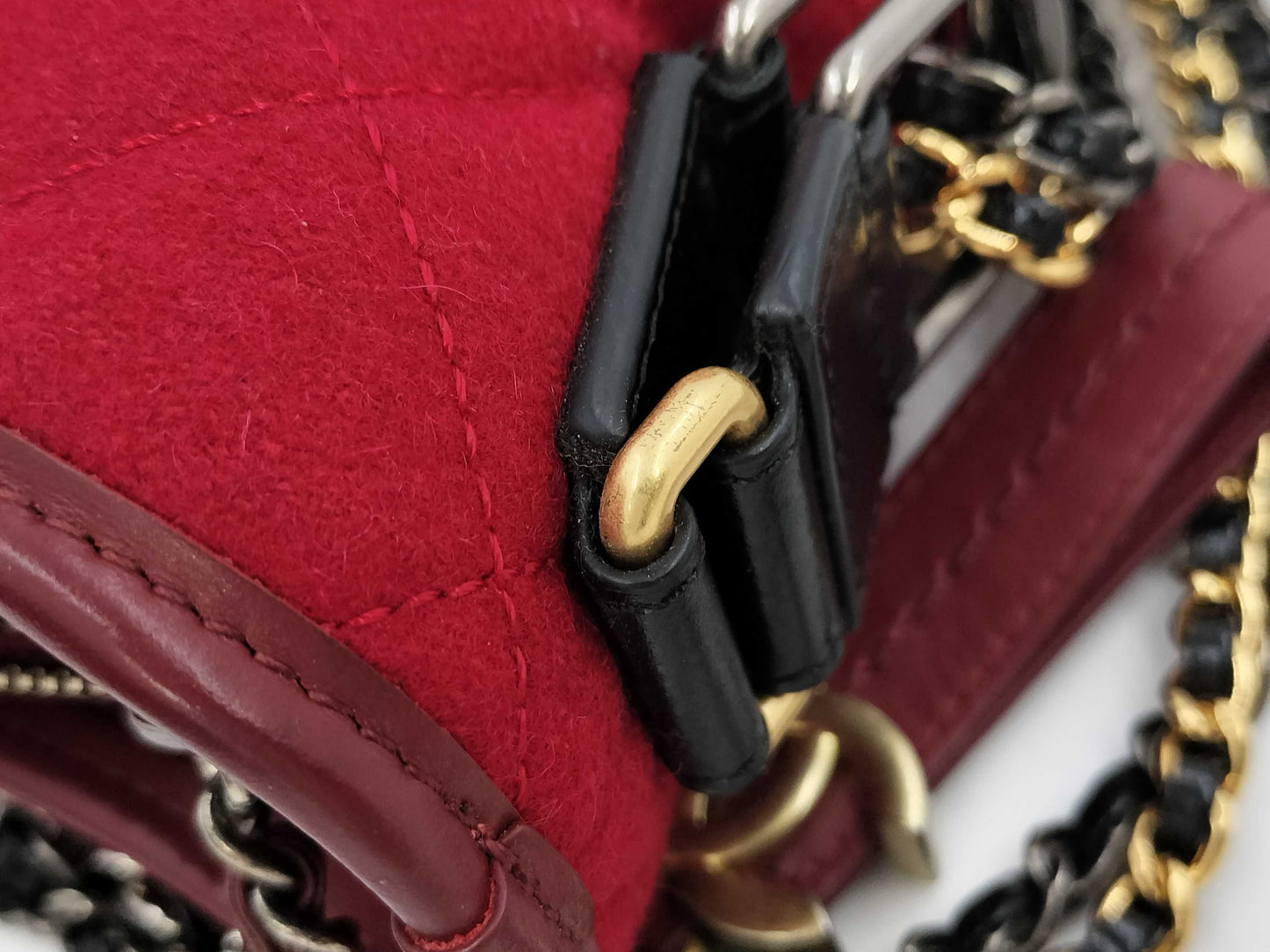 CHANEL CHANEL BAG GABRIELLE NO. 24 MAROON WOOL W CARD CHAIN STRAP 2-WAY 24872334 Shoulder Bag