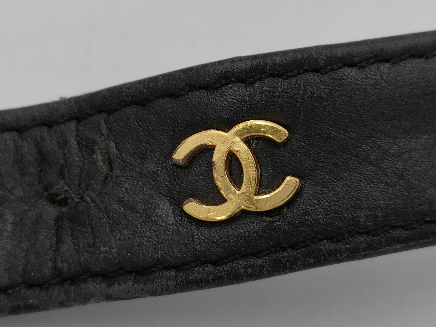 CHANEL Coco Mark Chain Black Belt