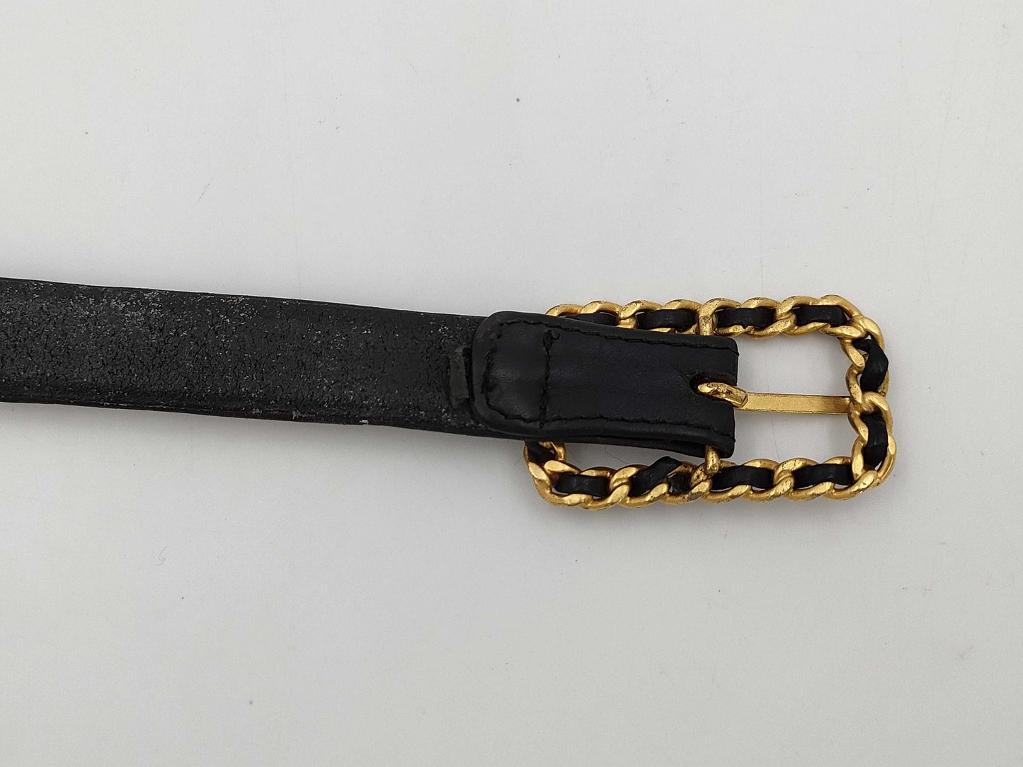 CHANEL Coco Mark Chain Black Belt