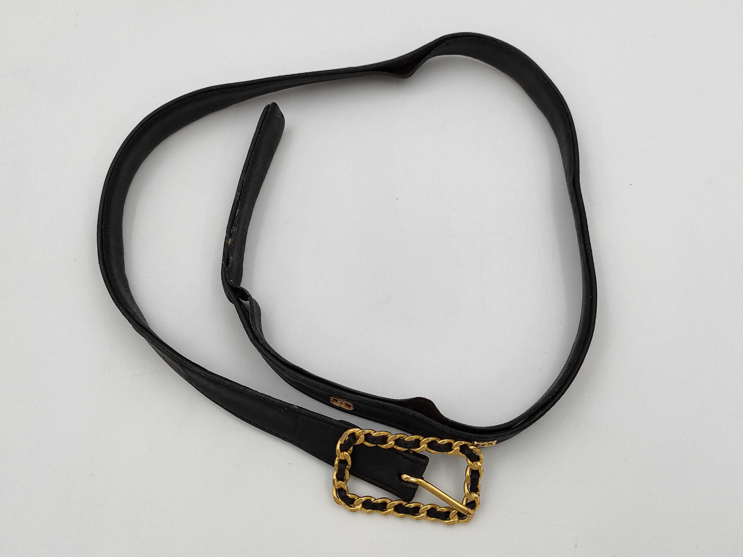 CHANEL Coco Mark Chain Black Belt