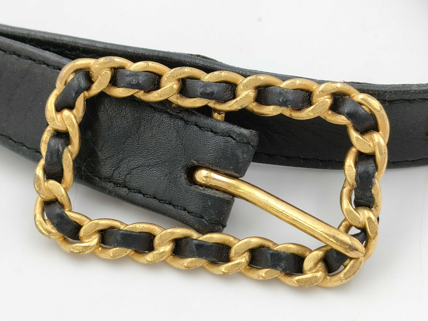 CHANEL Coco Mark Chain Black Belt