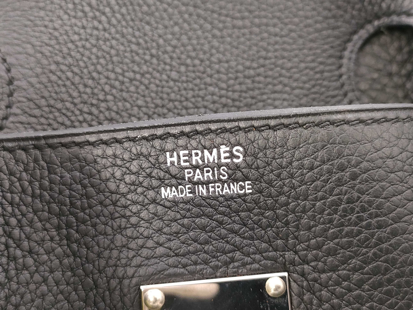HERMES HERMES Shoulder Birkin Shoulder Bag Taurillon Clemence Black □I Stamp Handbag
