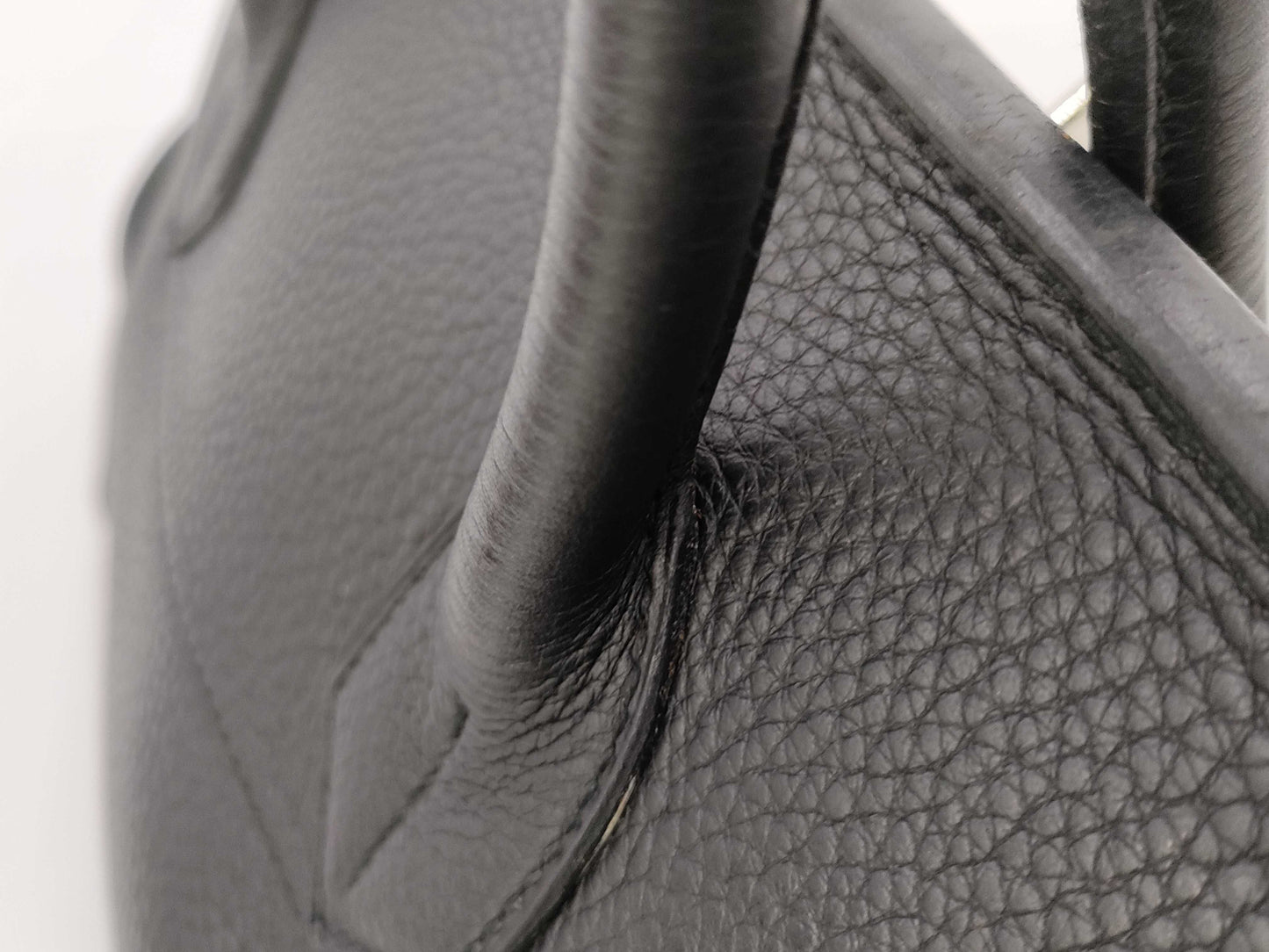 HERMES HERMES Shoulder Birkin Shoulder Bag Taurillon Clemence Black □I Stamp Handbag