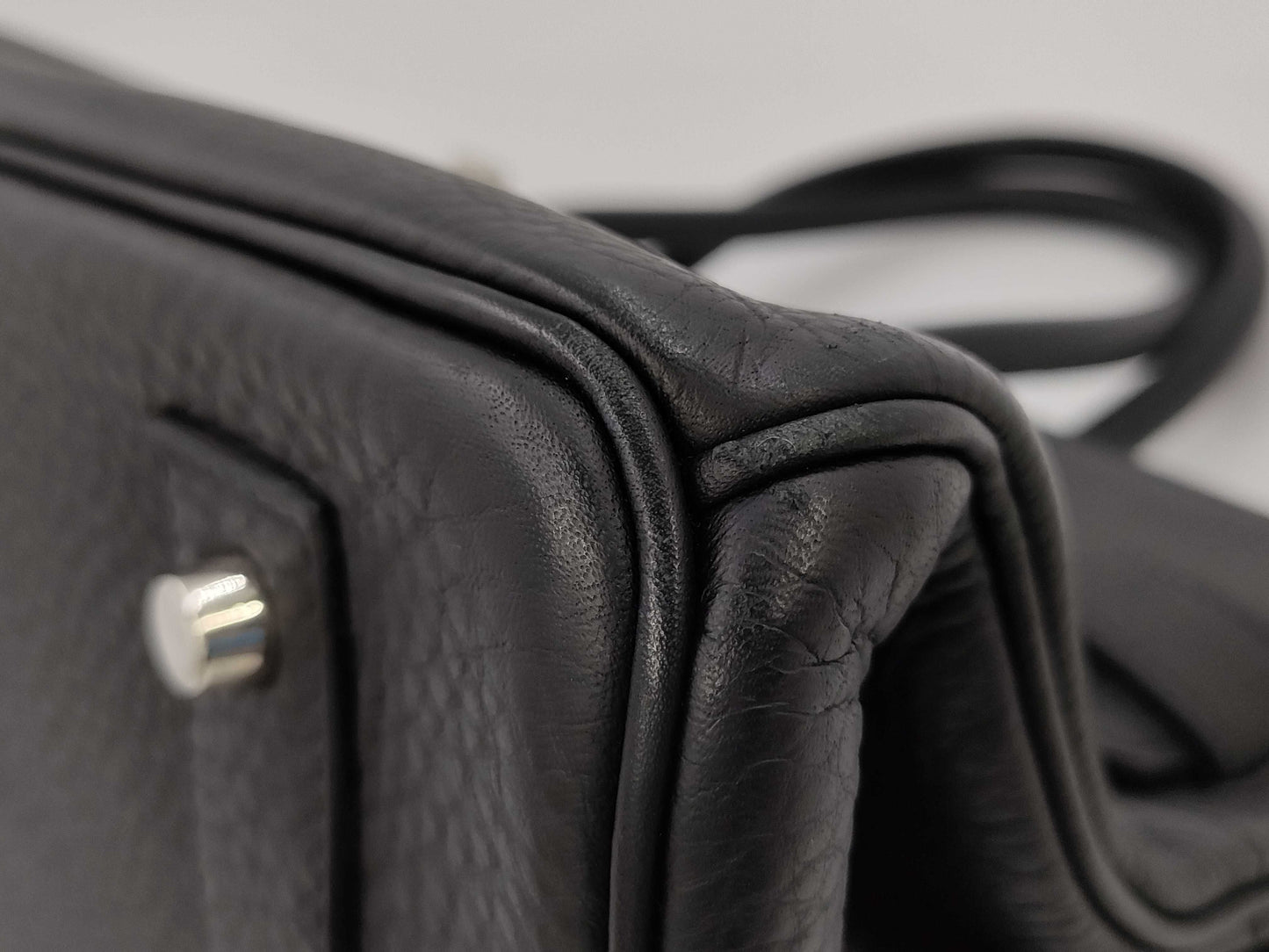HERMES HERMES Shoulder Birkin Shoulder Bag Taurillon Clemence Black □I Stamp Handbag