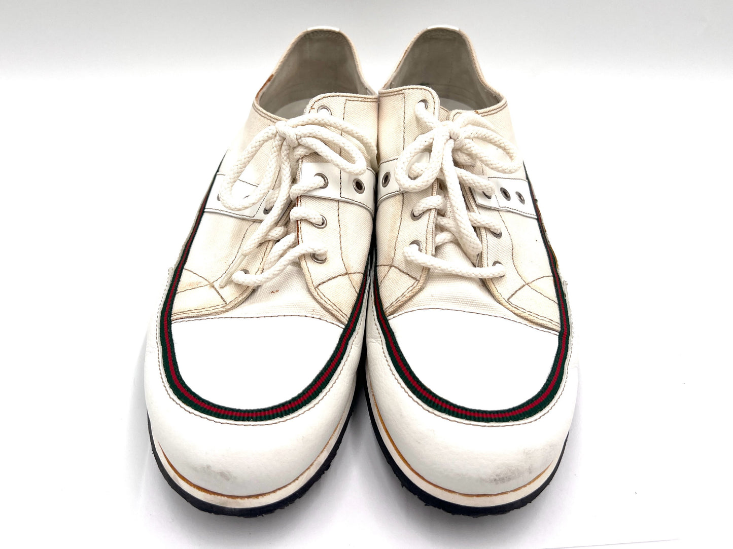 GUCCI 261919 Sherry Line Canvas Low-Top White 7.5" Sneakers