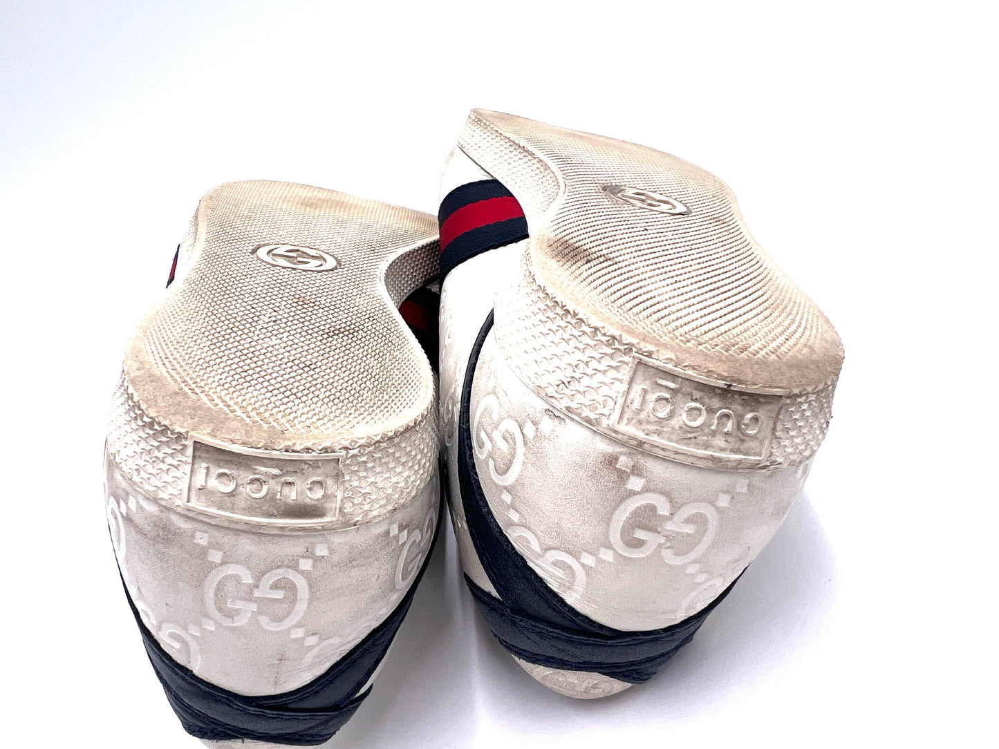 GUCCI 408496 Shima Lace-Up Sneakers, White, Size 36 1/2